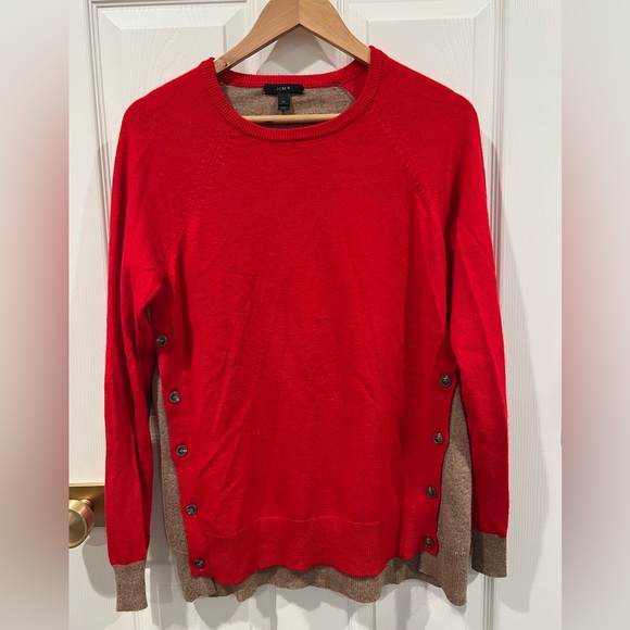 JCREW side button up color block sweater - Picture 2 of 8